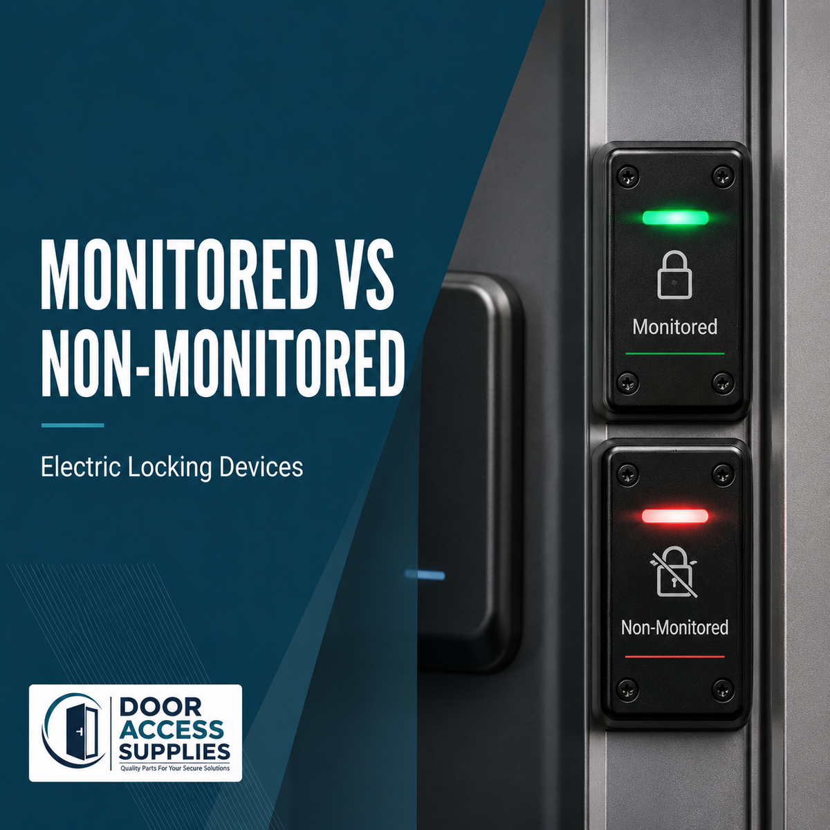 Monitored vs non-monitored electric locking devices for access control systems