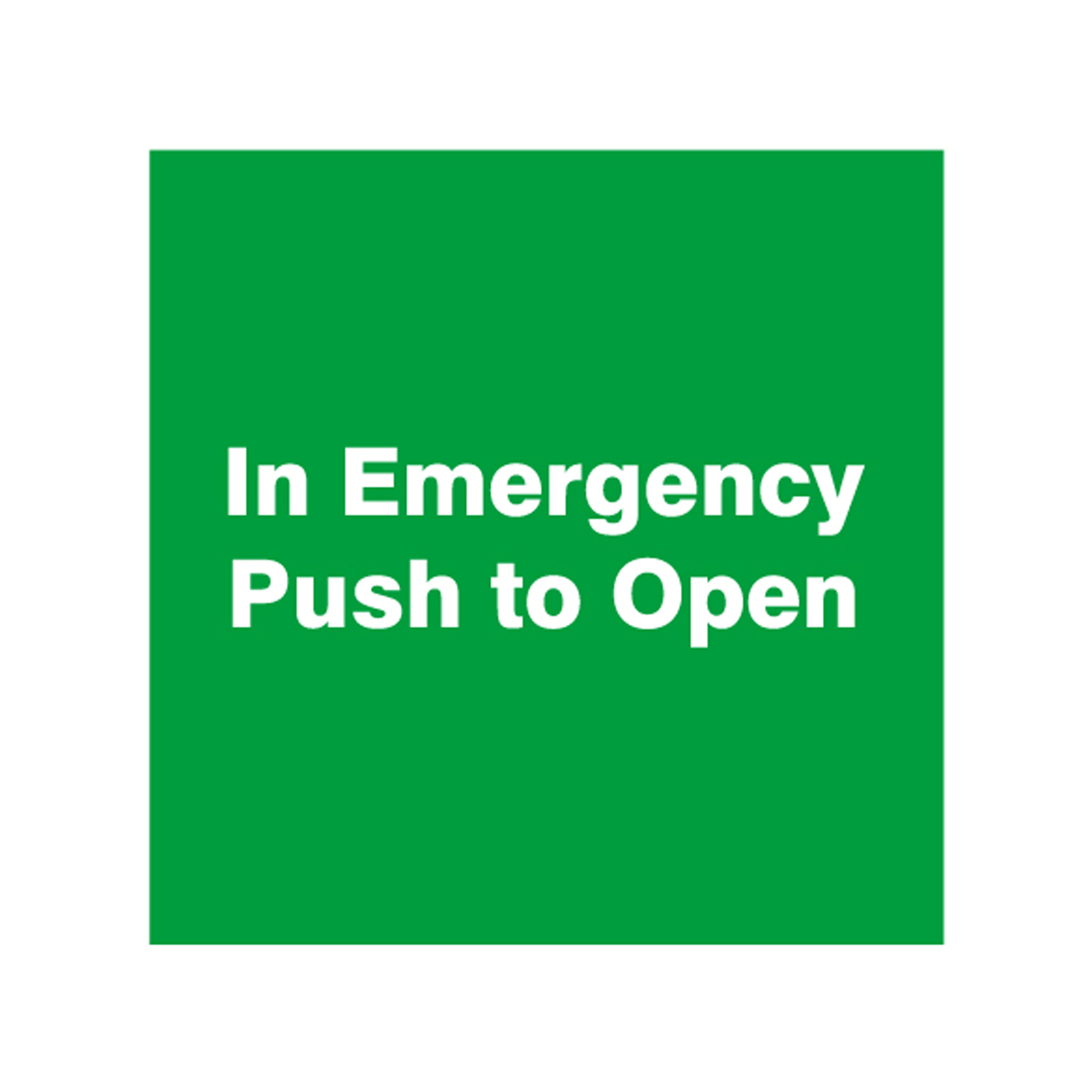 15 X In Emergency Push To Open Sticker - 150 X 150mm Sticker As0002