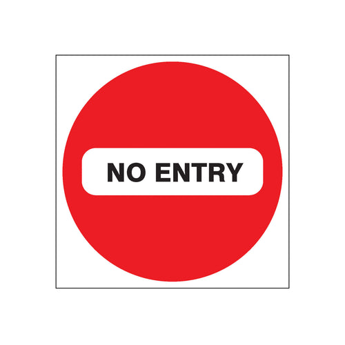 15 X NO Entry Sticker - Round 150mm Diameter As0005
