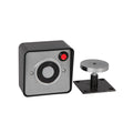Door Hold Open Magnetic Lock 24Vdc Supplied With A Black Hooded Back Box For Surface DR-01/BK