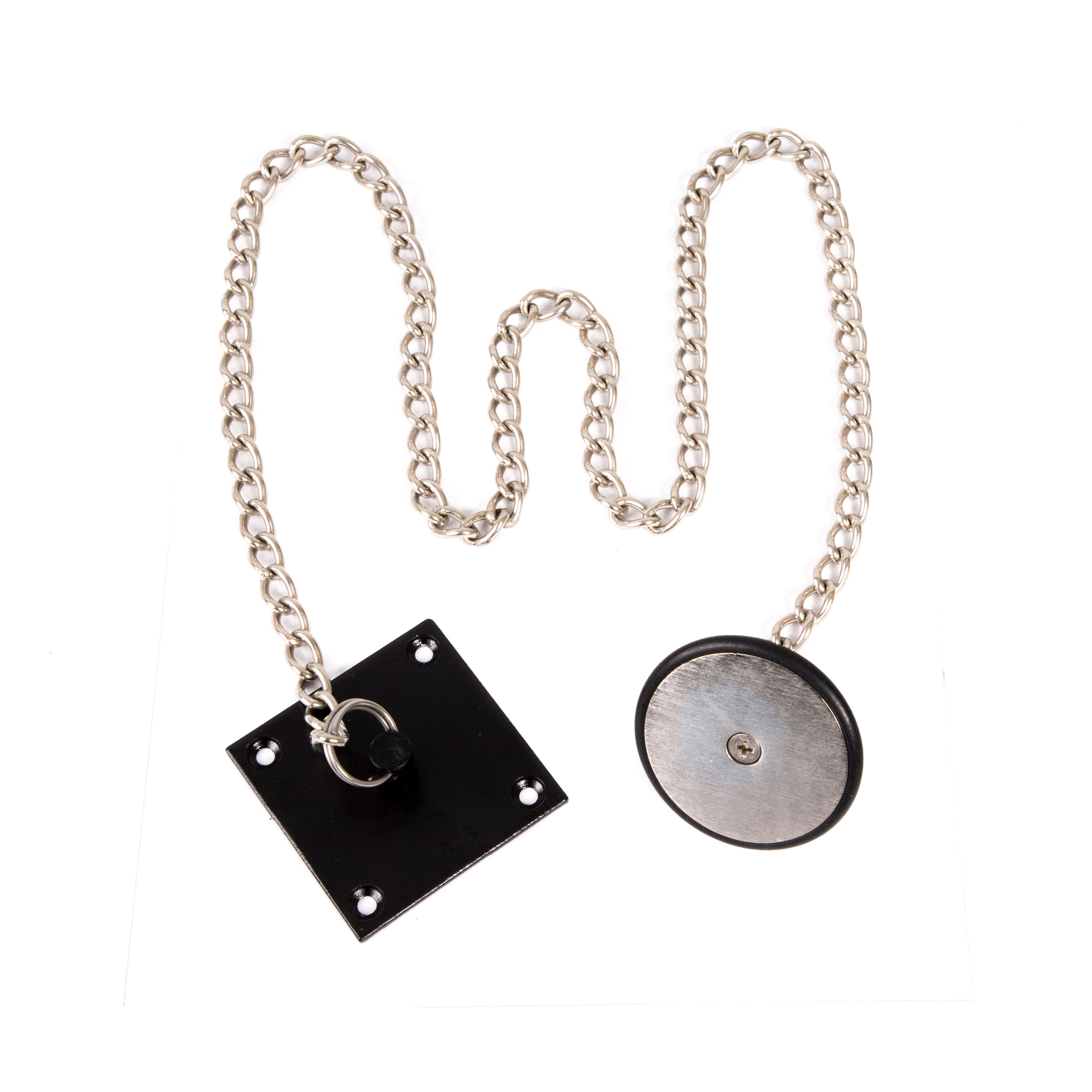 Armature Plate In Black With A 95Cm Length Of Chain Attached. Dr-Arm-1/Bk