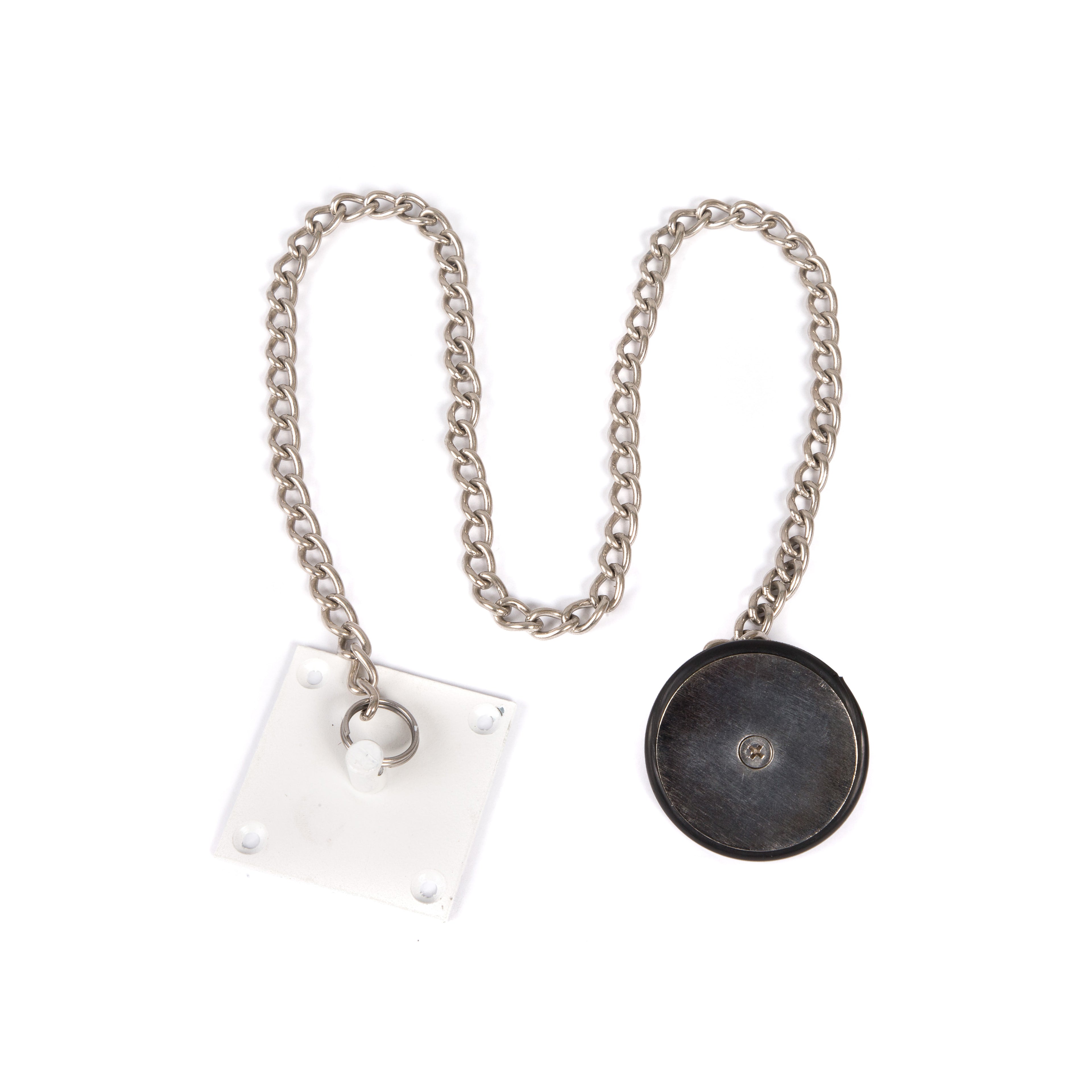 Armature Plate In Black With A 95Cm Length Of Chain Attached. Dr-Arm-1/W