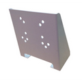 Metal bracket with multiple holes on a white background