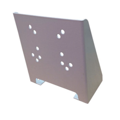 Metal bracket with multiple holes on a white background