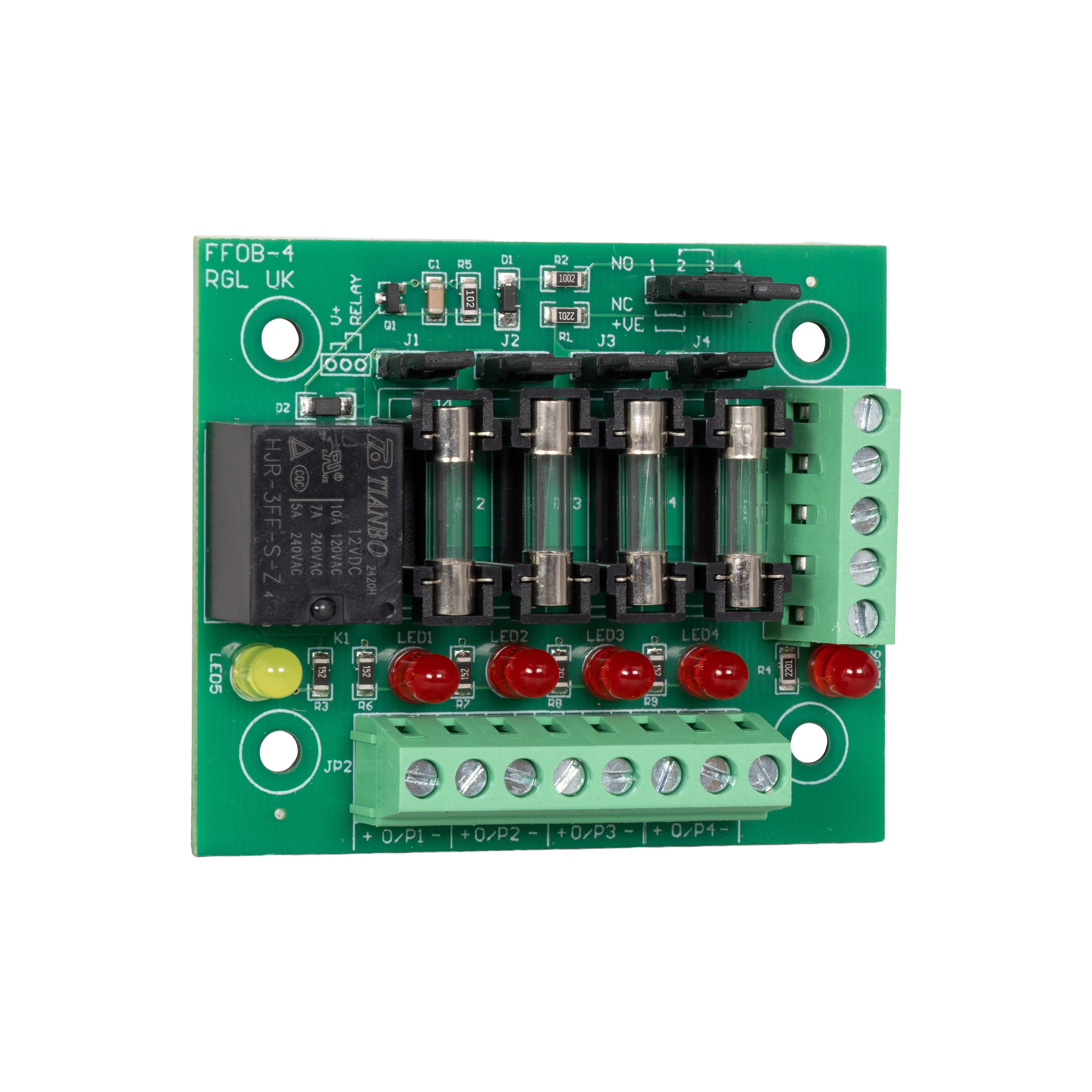 Fire Fused Output Board - Fire Switching Relay With 4 Fused Outputs.Contact Rati FFOB-4