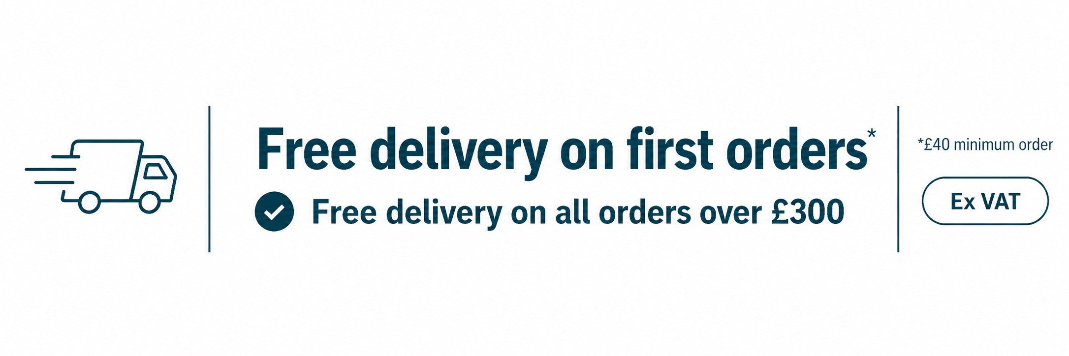 Free delivery on first orders over £40 ex VAT and free delivery on all orders over £300 ex VAT from Door Access Supplies