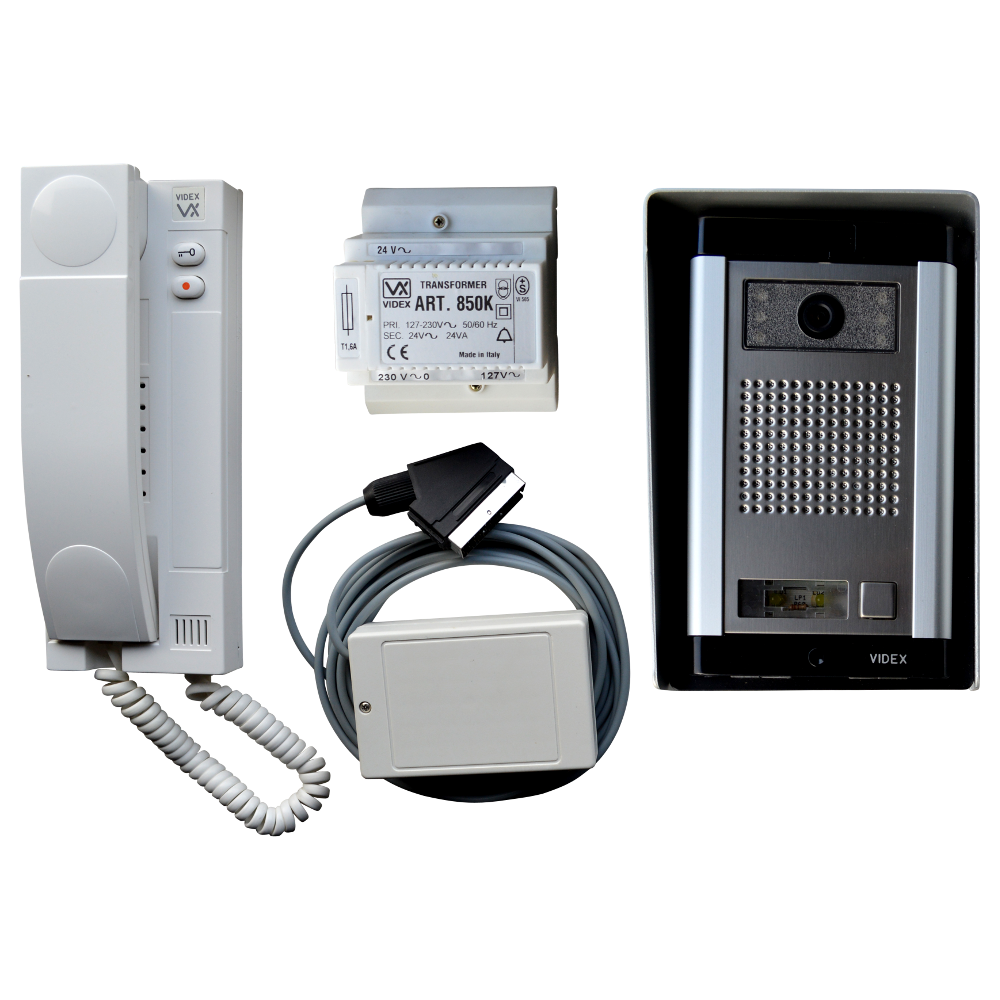 Videx VK6/TV one-way colour video intercom kit with television SCART connection