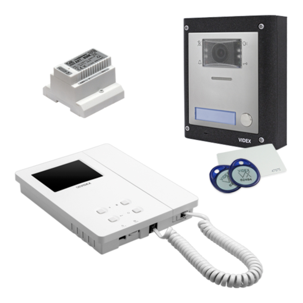 Videx VK4KX-1S 4000 Series one-way colour video intercom kit with proximity access