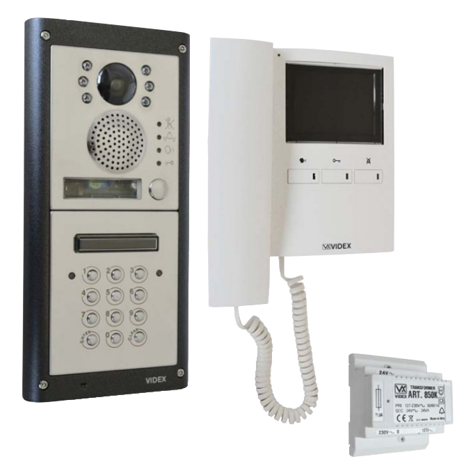 Videx CVKC4KS 4000 Series surface-mounted video intercom kit with coded-access keypad