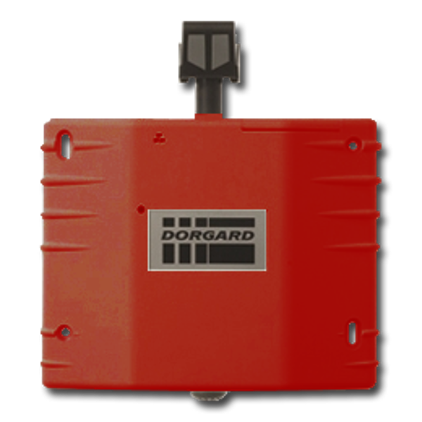 Fireco Dorgard DG2000 fire door hold-open device in red