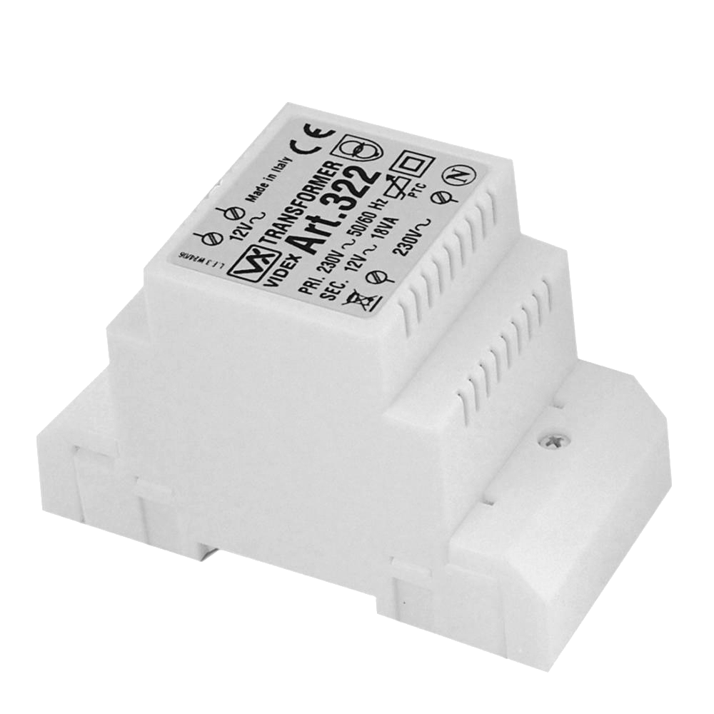 Videx 322 12V AC DIN Rail Transformer, 18VA | L2498
