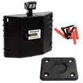 Fireco Dorgard SmartSound fire door hold-open device in black with standard flat floorplate