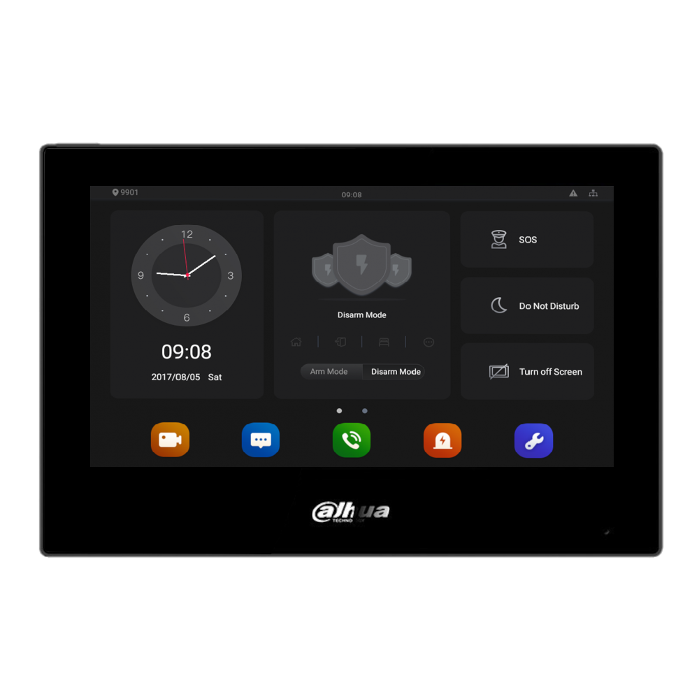 Black Dahua VTH5321GB-W VTH5 Series 7-inch Android IP Wi-Fi indoor monitor
