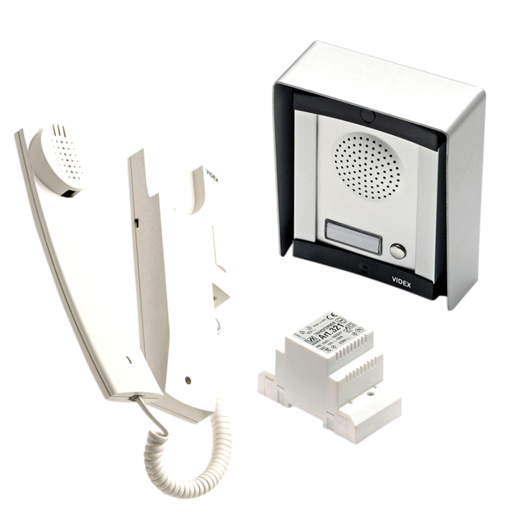 Videx 8000 Series one-way surface audio intercom kit with 3011A handset