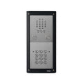 A VIDEK indoor intercom and keypad unit with a brushed silver metal faceplate and black casing, shown against a plain white background. Videx 4k