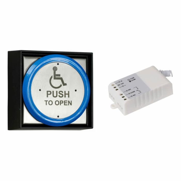 DDA Stainless Steel Push Pad Inc Transmitter & Wireless Receiver | Wl-Eblpp02/Bk