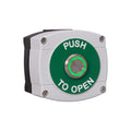 Green 'Push to Open' button on a white background