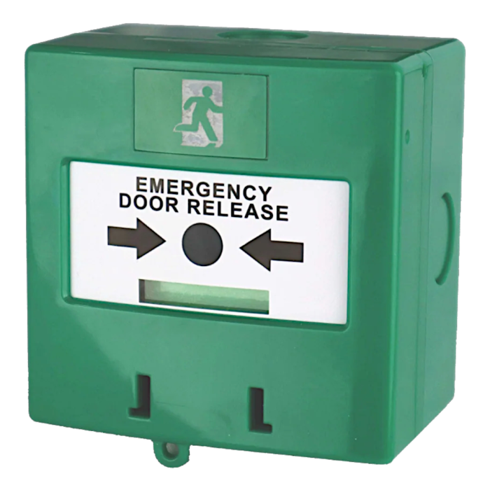 ASEC AS12369 green triple-pole call point with protective cover